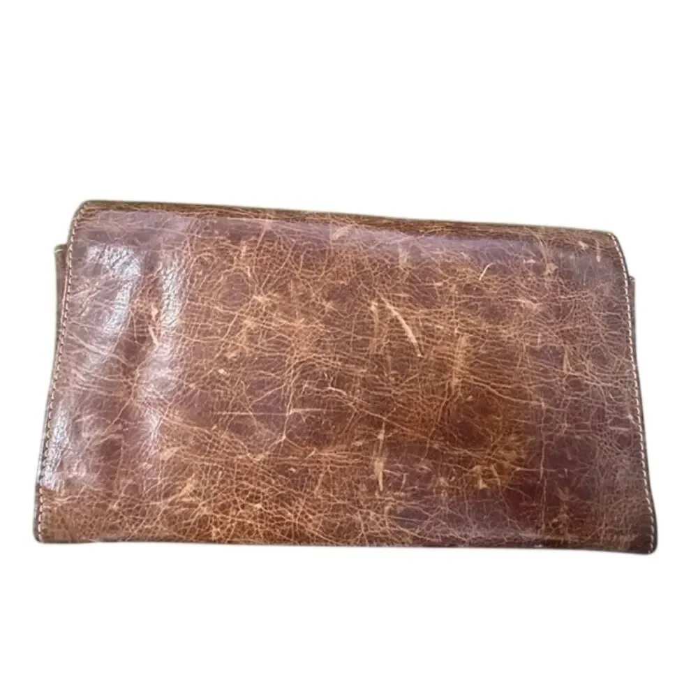 Durkee’s Express Leather Passport Holder Travel Organizer Carmel Brown Vintage